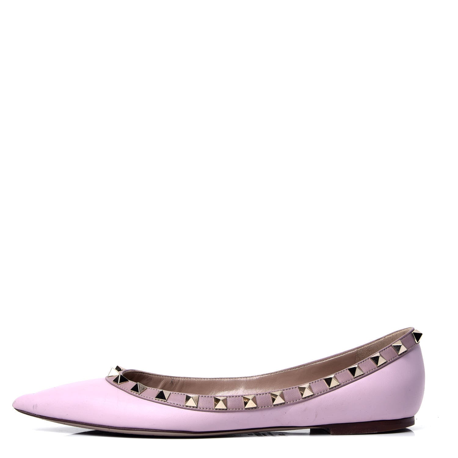 Valentino Garavani Calfskin Nappa Rockstud Ballerina Flats 36.5 Water Rose Poudre 1 of 6