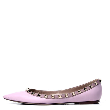 Valentino Garavani Calfskin Nappa Rockstud Ballerina Flats 36.5 Water Rose Poudre 1 of 6