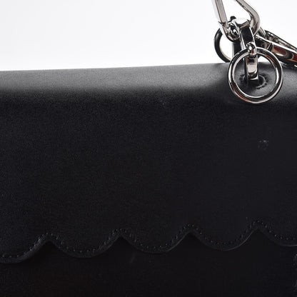 Fendi Vitello Liberty Pearl Bi-Color Flowers and Bows Scalloped Studded Kan I Shoulder Bag Black Camelia 11 of 11