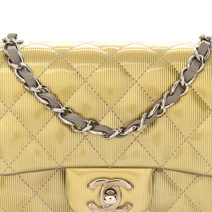 Chanel Striated Patent Quilted Mini Square Flap Beige 8 of 10