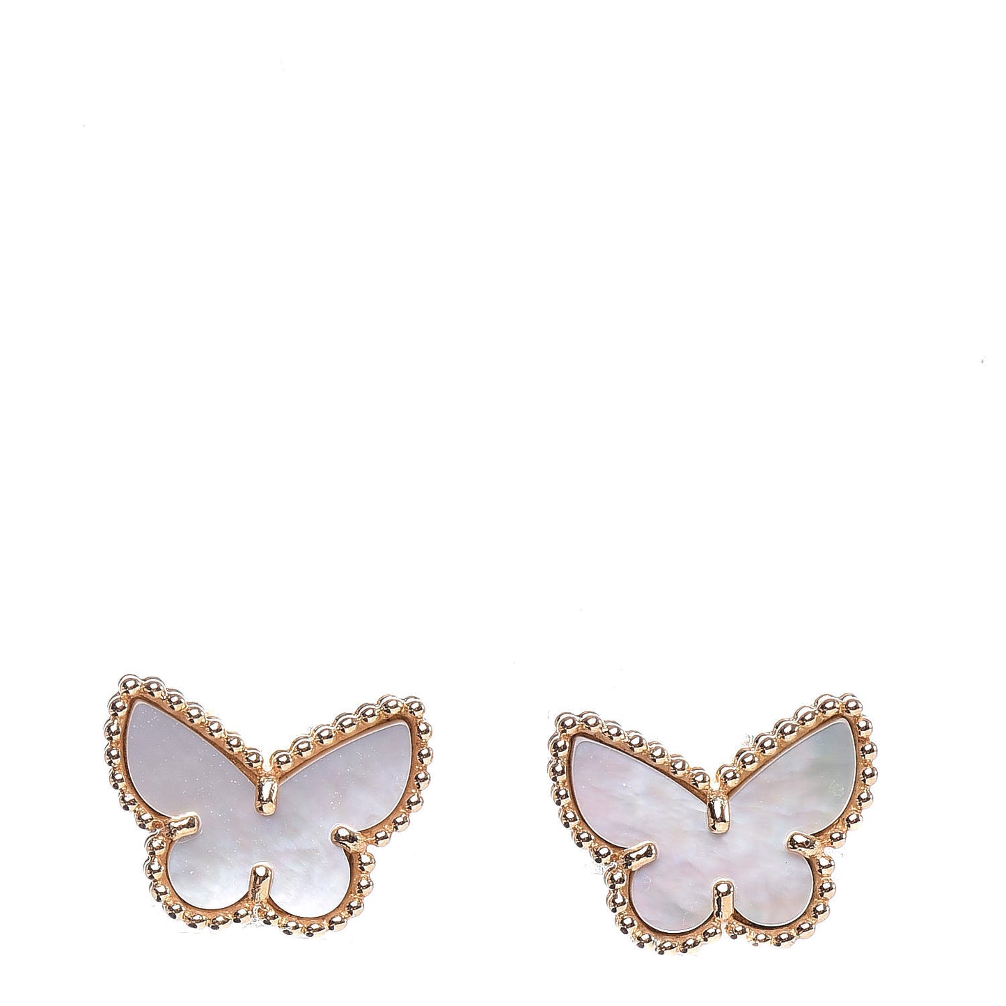 18K Yellow Gold Mother of Pearl Sweet Alhambra Butterfly Earrings