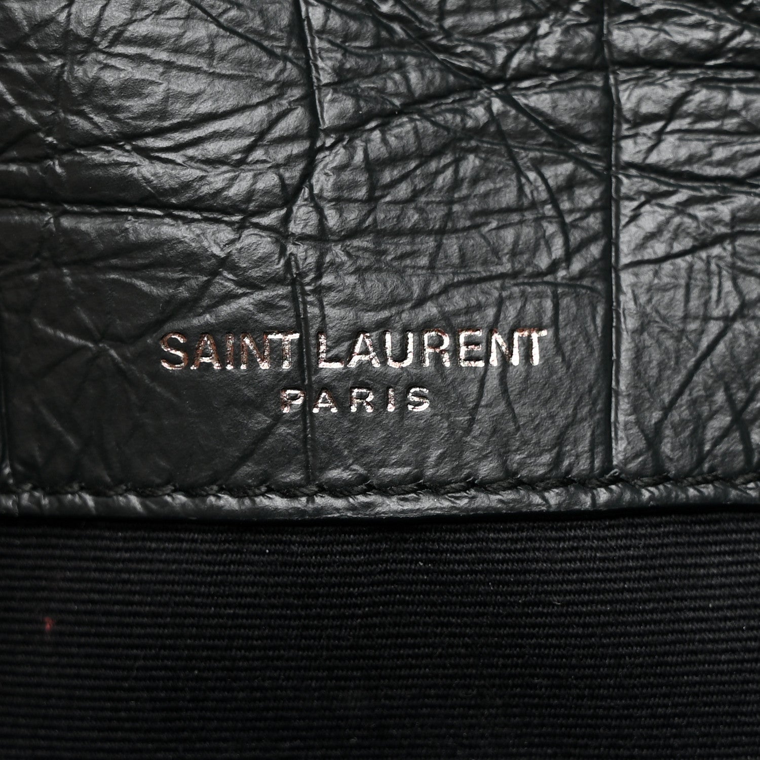 Saint Laurent Calfskin Crocodile Embossed Monogram Baby Niki Chain Satchel Algea 6 of 11