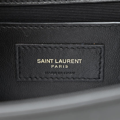 Saint Laurent Calfskin Crystal Medium Monogram Kate Satchel Black 6 of 11