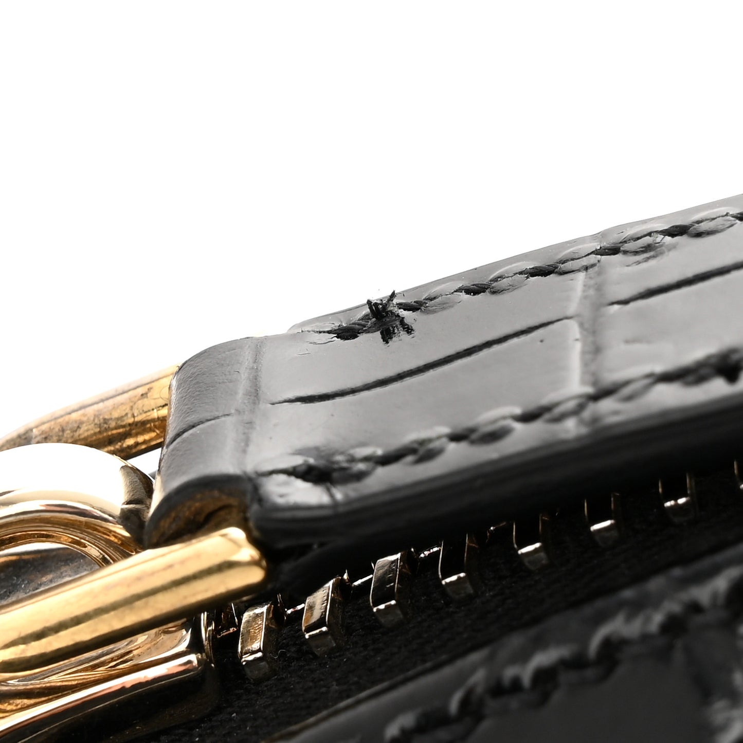 Calfskin Crocodile Embossed Mini Antigona Black