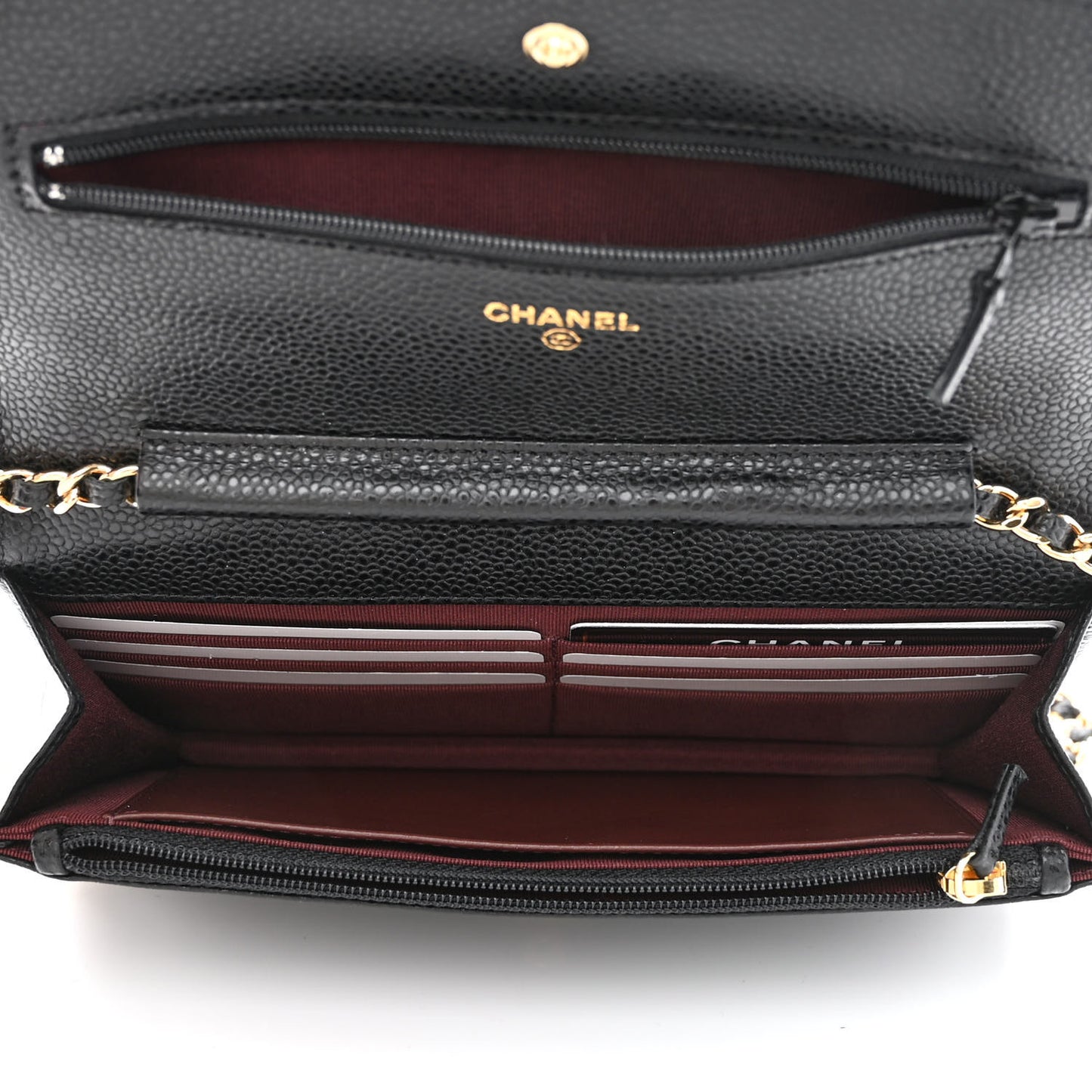 Caviar Quilted Wallet On Chain WOC Black
