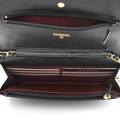 Chanel Caviar Quilted Wallet On Chain WOC Black 5 of 12