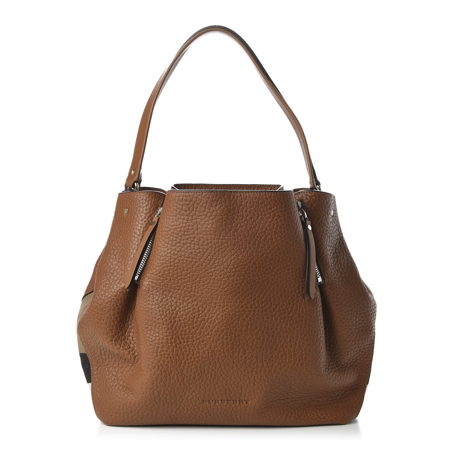 Grainy Calfskin House Check Medium Maidstone Camel