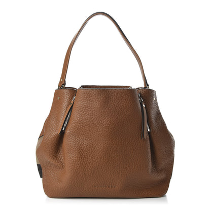 Burberry Grainy Calfskin House Check Medium Maidstone Camel 1 of 9