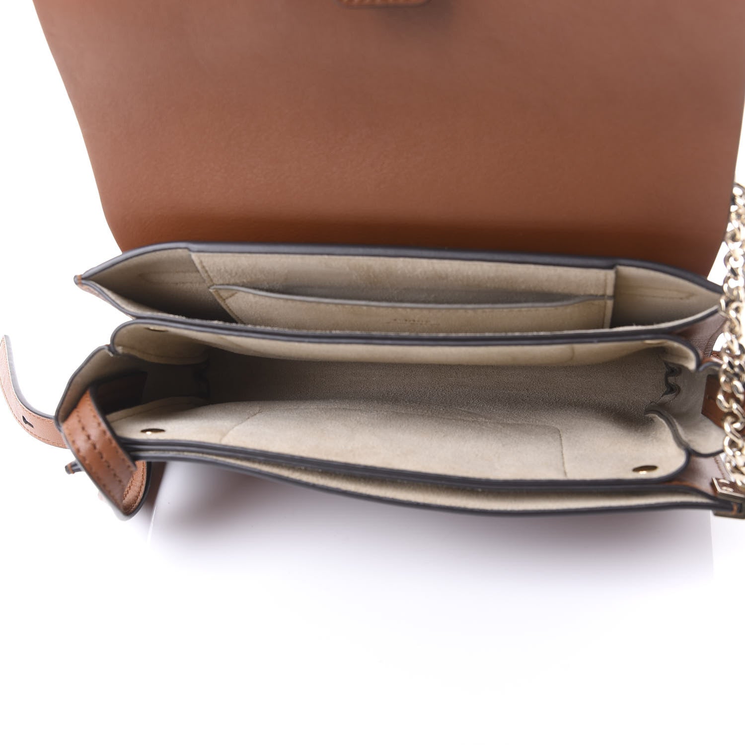 Chloe Suede Calfskin Small Faye Shoulder Bag Tobacco 4 of 8