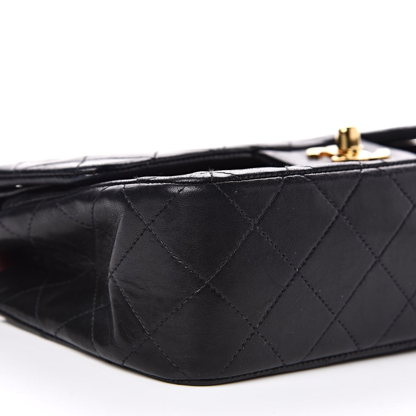 Lambskin Quilted Small Double Flap Black