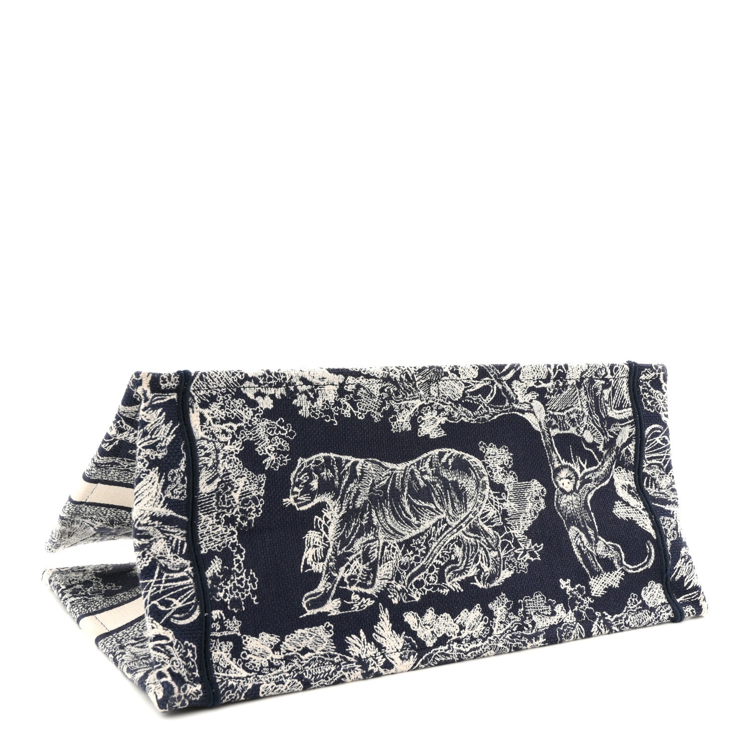 Christian Dior Canvas Embroidered Medium Dioriviera Toile De Jouy Book Tote Blue 7 of 19