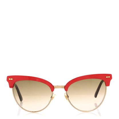 Gucci Acetate Damascato Cat Eye Sunglasses GG0055S Red Gold 2 of 10