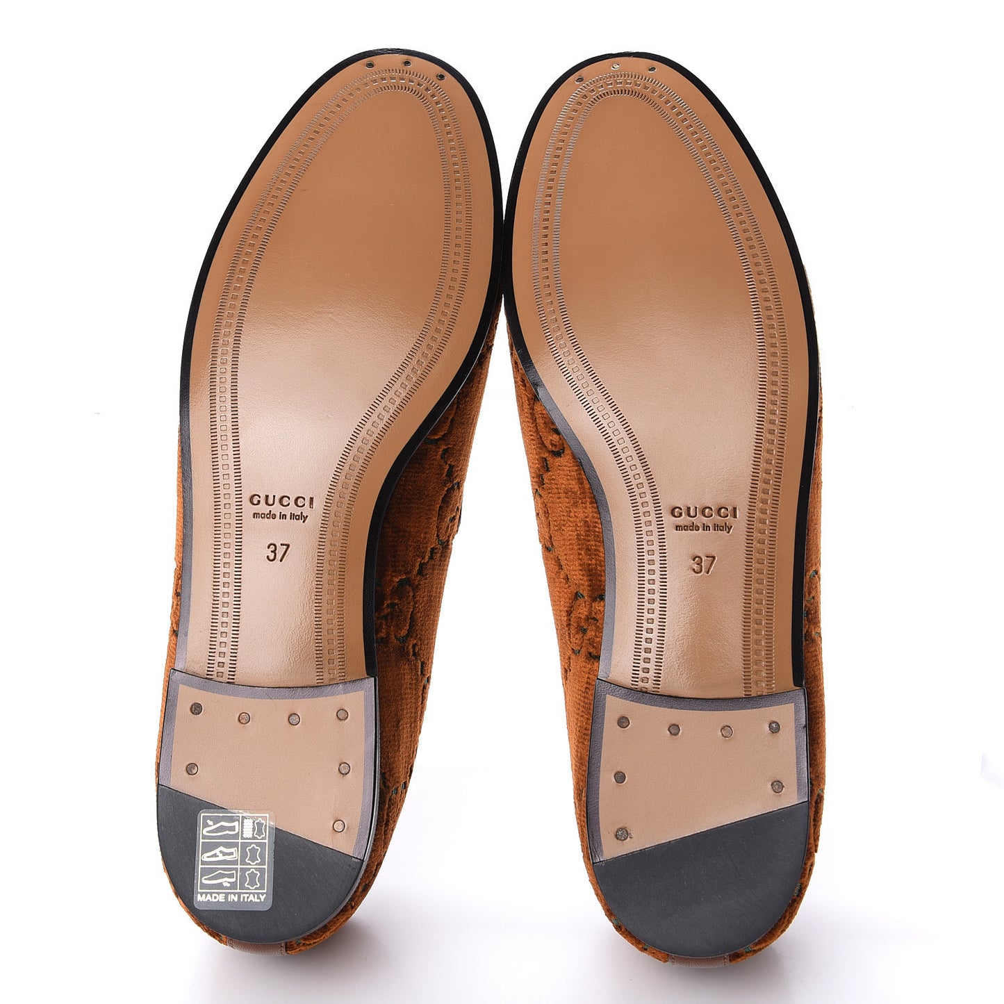 Velvet GG Monogram Horsebit Womens Jordaan Loafers 37 Cognac Green