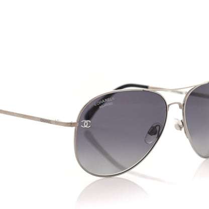 Chanel Metal Polarized Aviator CC Sunglasses 4189-T-Q Gold 5 of 9