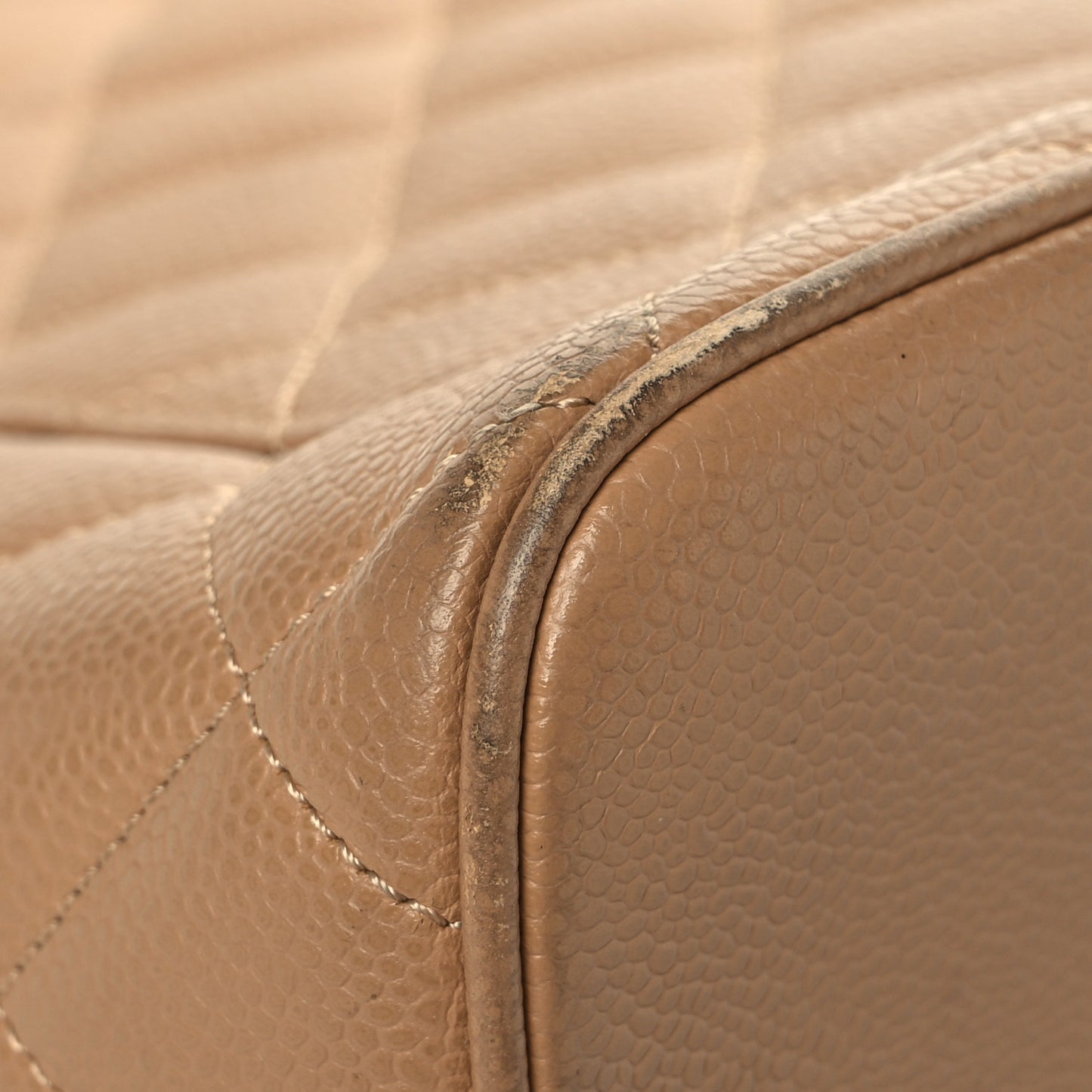 Caviar Quilted Medallion Tote Beige