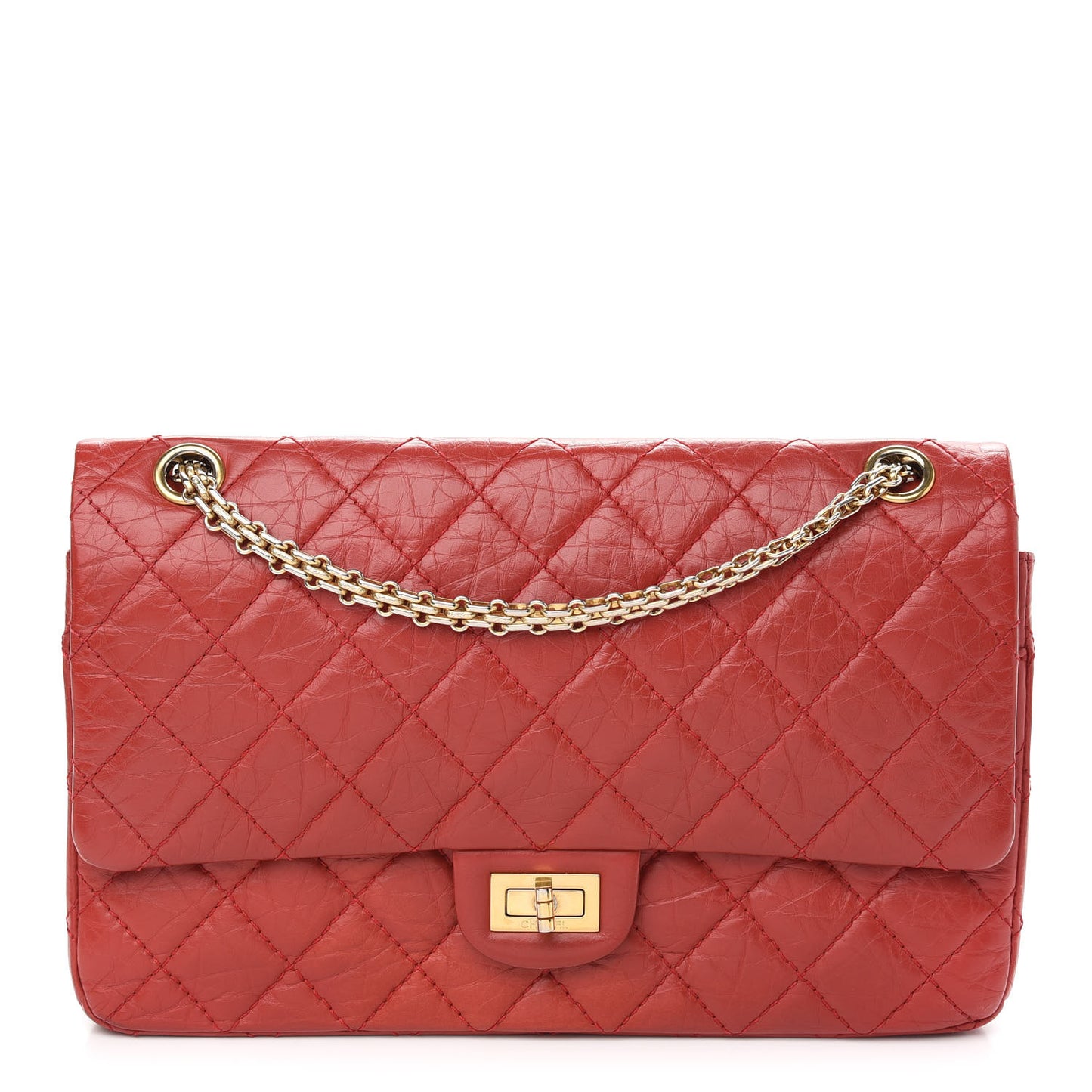 Aged Calfskin Quilted 2.55 Reissue 226 Flap Red