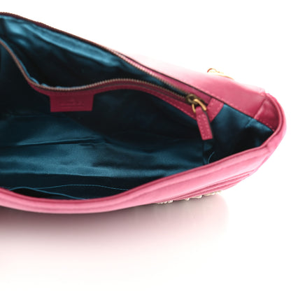 Gucci Velvet Matelasse Blind for Love Embroidered Medium GG Marmont Shoulder Bag Light Raspberry Rose Multicolor 5 of 9