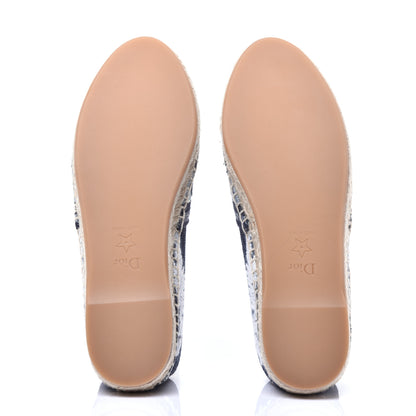 Christian Dior Canvas Tie and Dior Embroidered Granville 15mm Espadrilles 35.5 Denim 6 of 9
