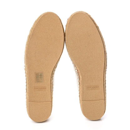 Saint Laurent Canvas Nappa Elba Light Logo Embroidered Espadrilles 36.5 Panna 5 of 8
