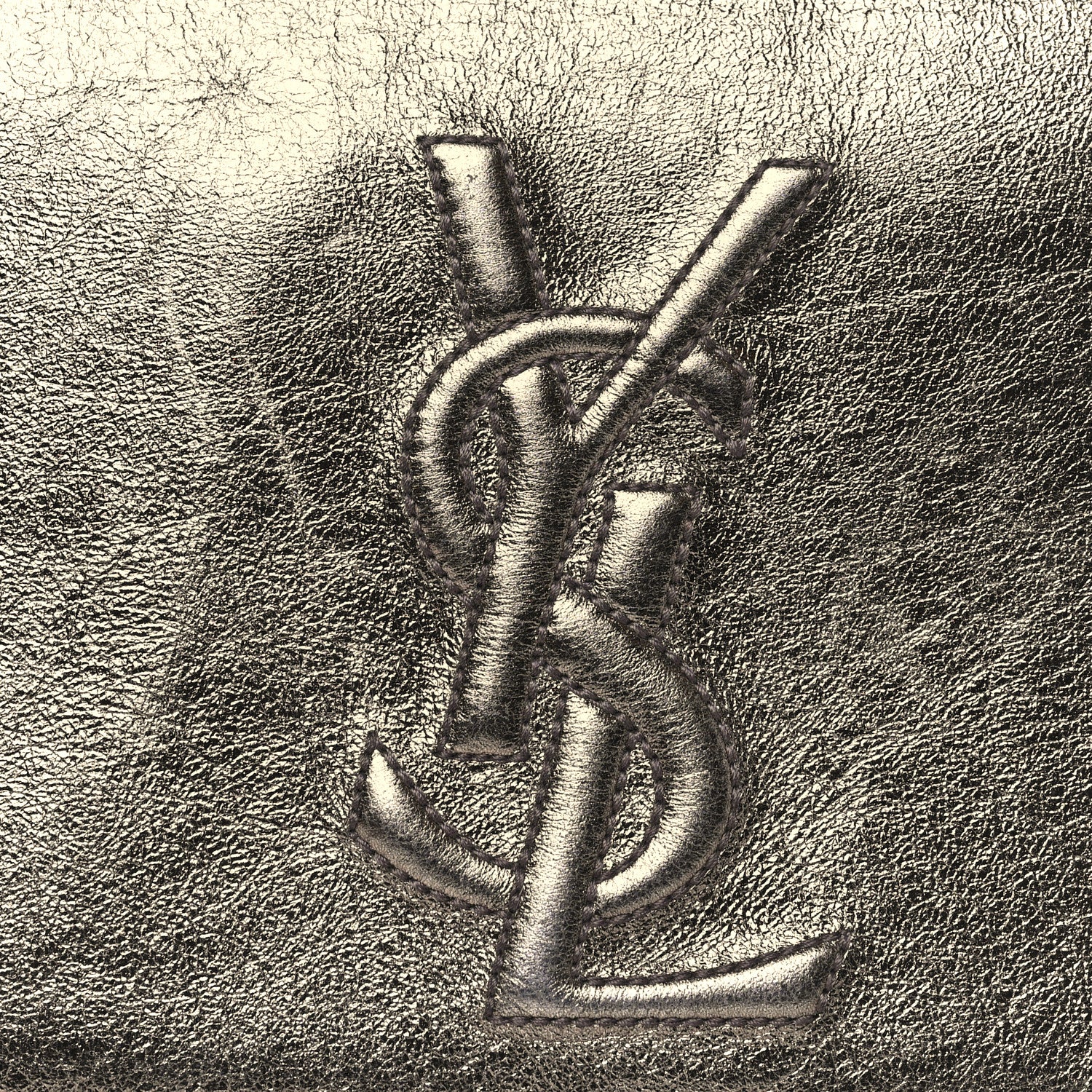 Saint Laurent Metallic Calfskin Monogram Large Belle De Jour Clutch Gold 7 of 9