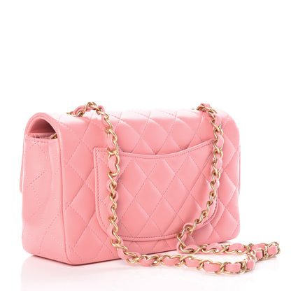 Chanel Lambskin Quilted Mini Rectangular Flap Pink 3 of 10