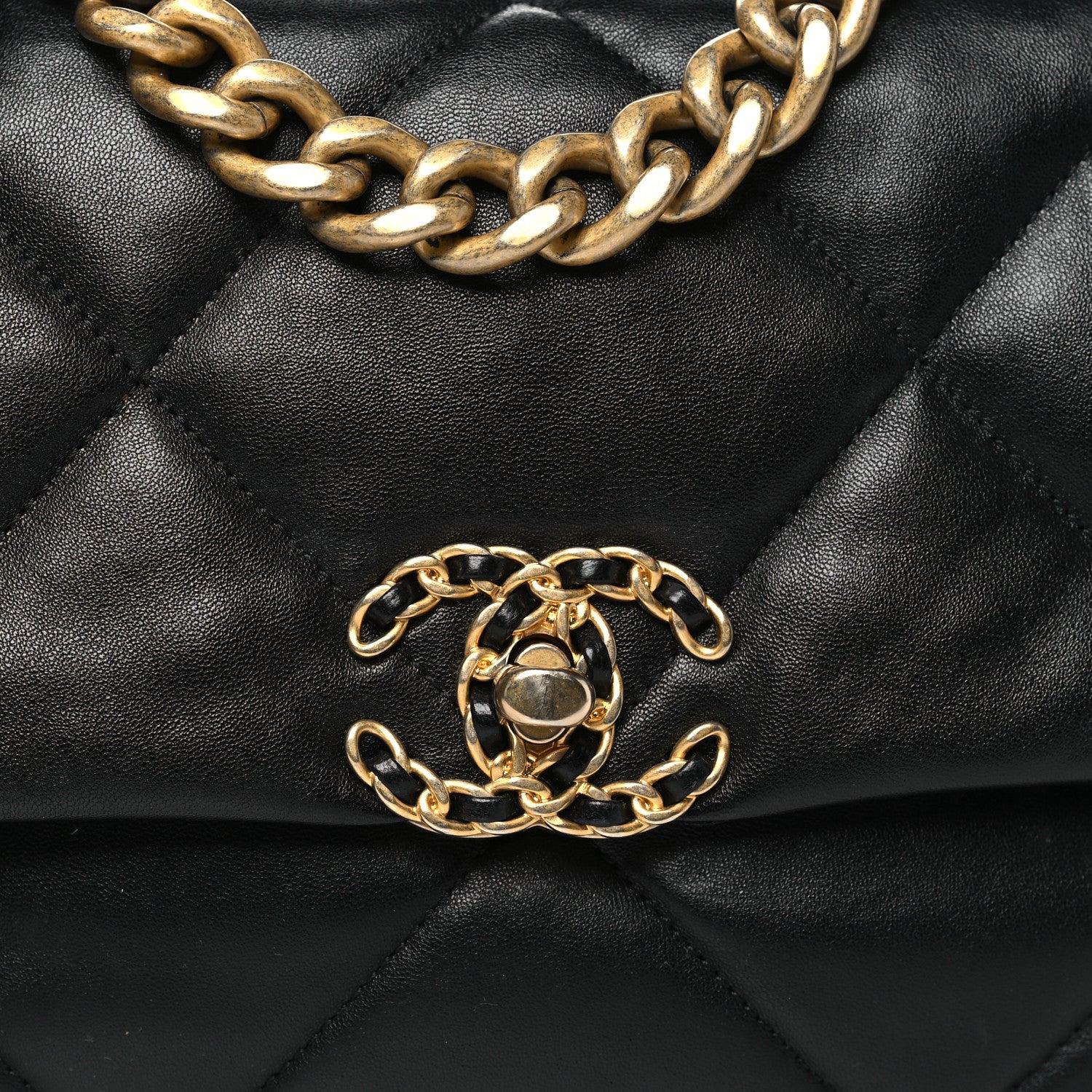 Chanel Goatskin Quilted Medium Chanel 19 Flap Black 8 of 10