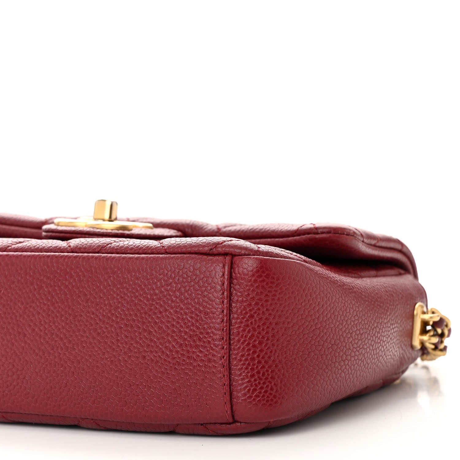 Chanel Caviar Quilted Mini Chain Soul Flap Burgundy 10 of 11