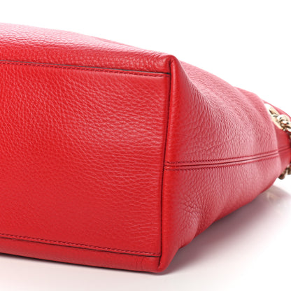 Gucci Pebbled Calfskin Medium Soho Chain Shoulder Bag Tabasco Red 9 of 9