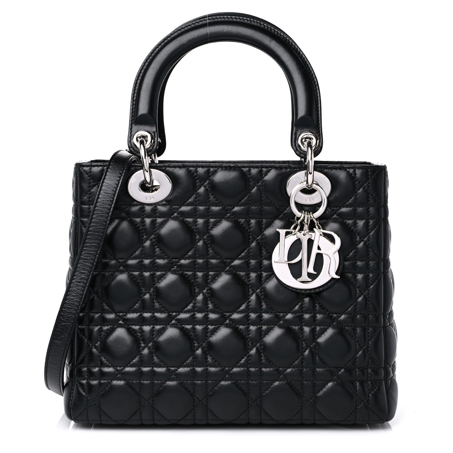 Christian Dior Lambskin Cannage Medium Lady Dior Black 1 of 13