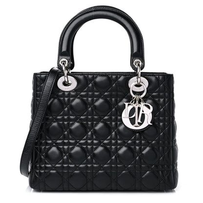 Christian Dior Lambskin Cannage Medium Lady Dior Black 1 of 13
