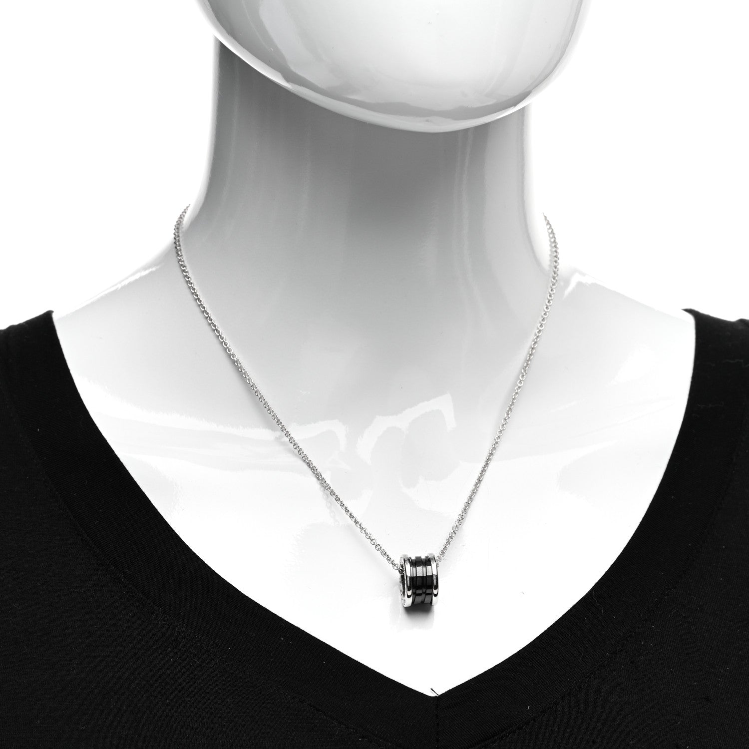 Bulgari Sterling Silver Ceramic Save The Children Pendant Necklace 2 of 4
