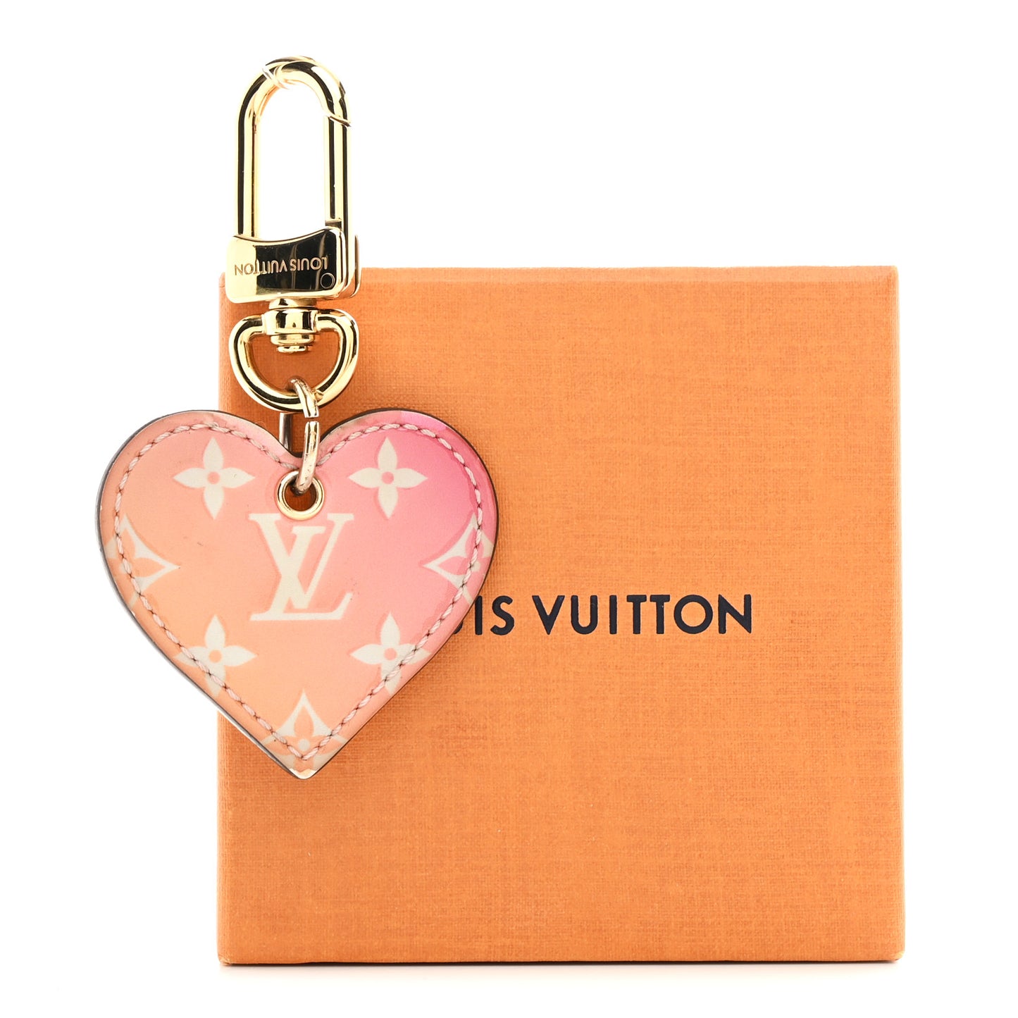 Vernis Degrade Love Lock Heart Key Holder Bag Charm Pink White