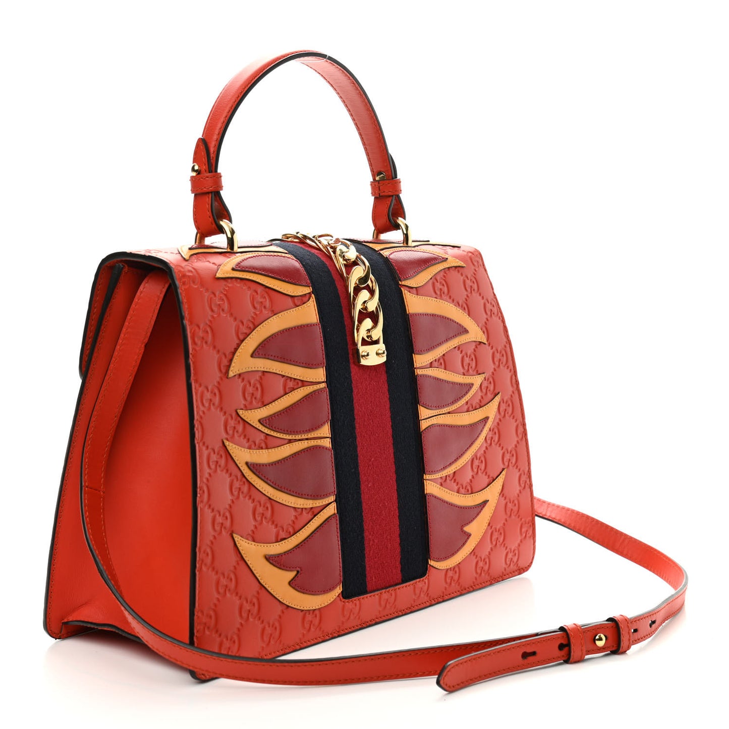 Guccissima Signature Medium Sylvie Top Handle Bag Orange