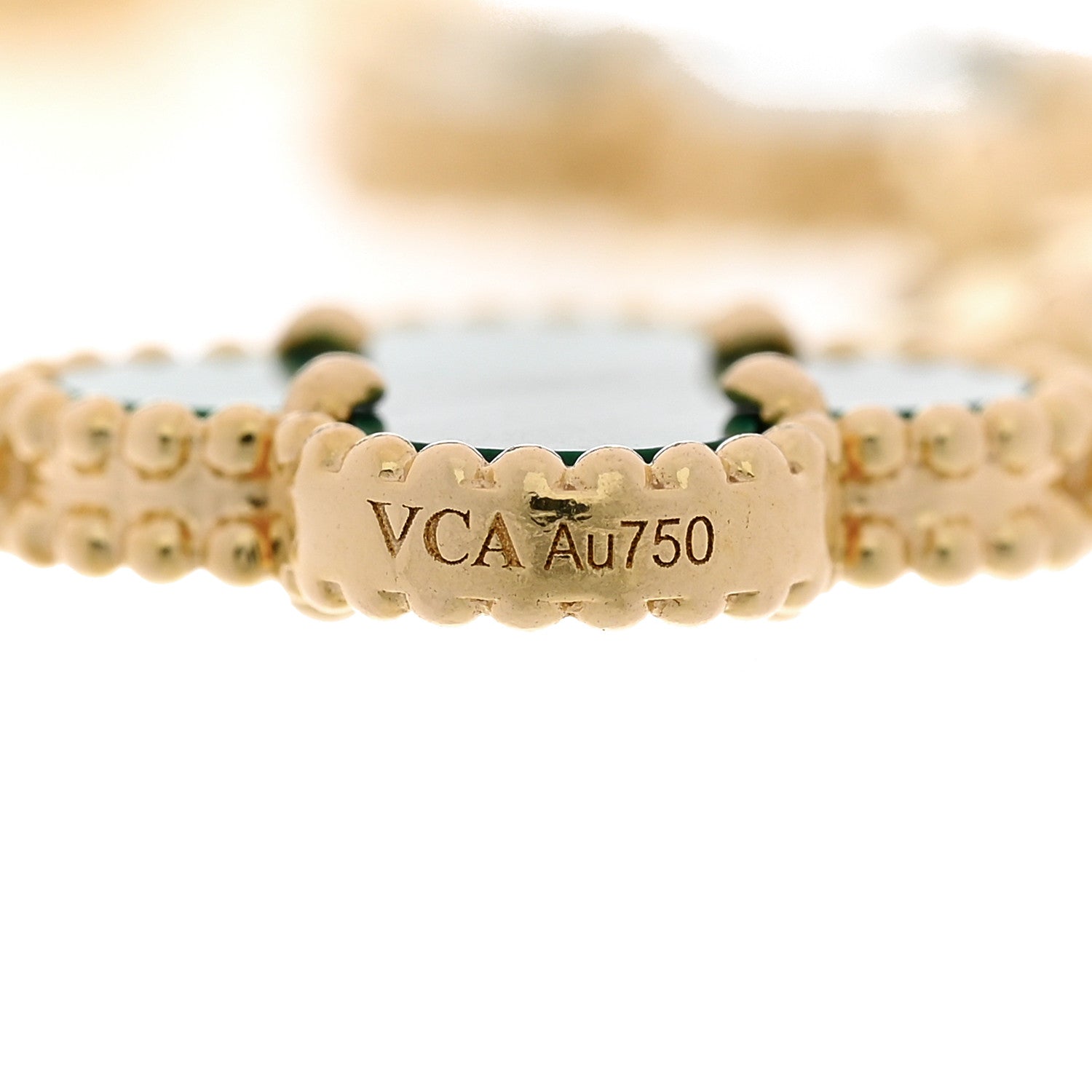 Van Cleef & Arpels 18K Yellow Gold Diamond Malachite 5 Motifs Vintage Alhambra Bracelet 3 of 5