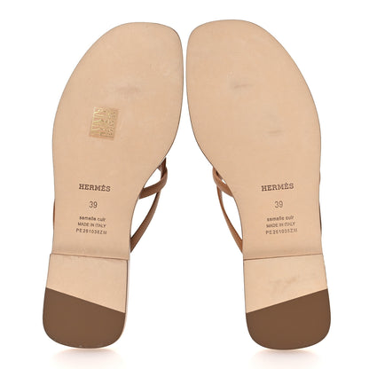 Hermes Calfskin Miss Sandals 39 Naturel 7 of 13