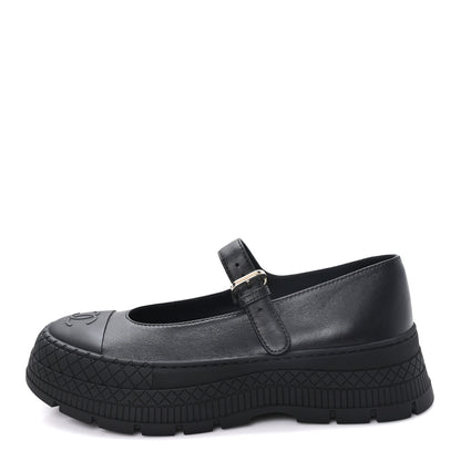 Chanel Lambskin Mary Jane Flats 37 Black 1 of 9