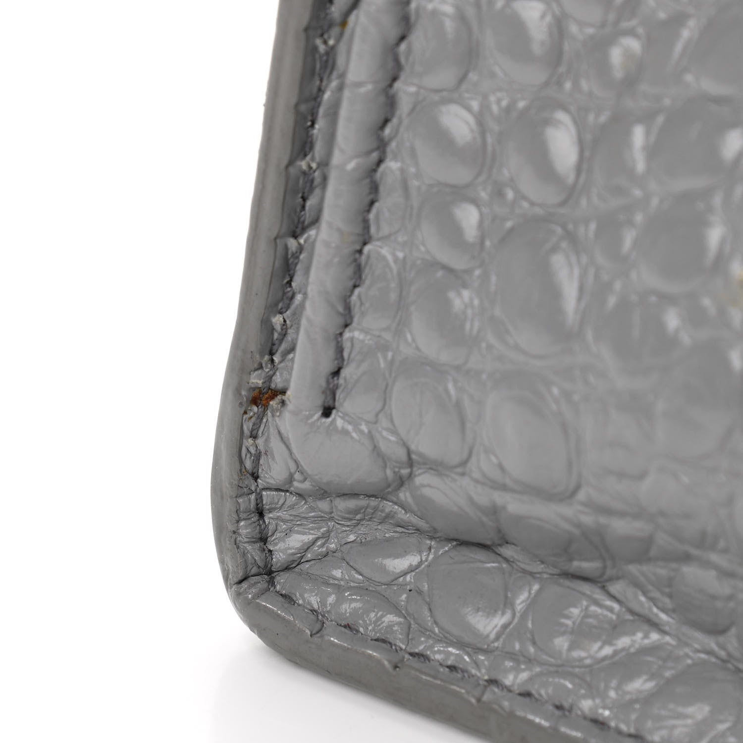 Balenciaga Shiny Calfskin Crocodile Embossed Medium Hourglass Top Handle Bag Balenciaga Grey 10 of 17