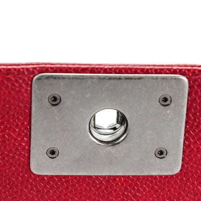 Chanel Caviar Quilted New Medium Boy Flap Dark Red 6 of 8