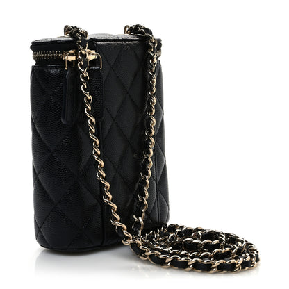 Chanel Caviar Quilted Small Vertical Coco Beauty Vanity Case With Chain Black 3 of 10