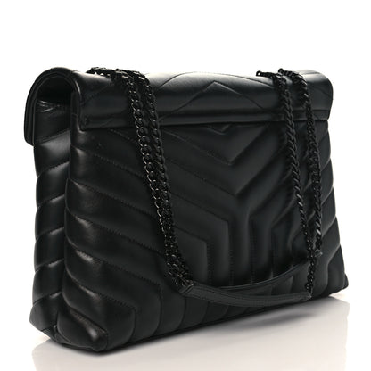 Saint Laurent Calfskin Y Quilted Monogram Monochrome Medium Loulou Chain Satchel Black 3 of 10