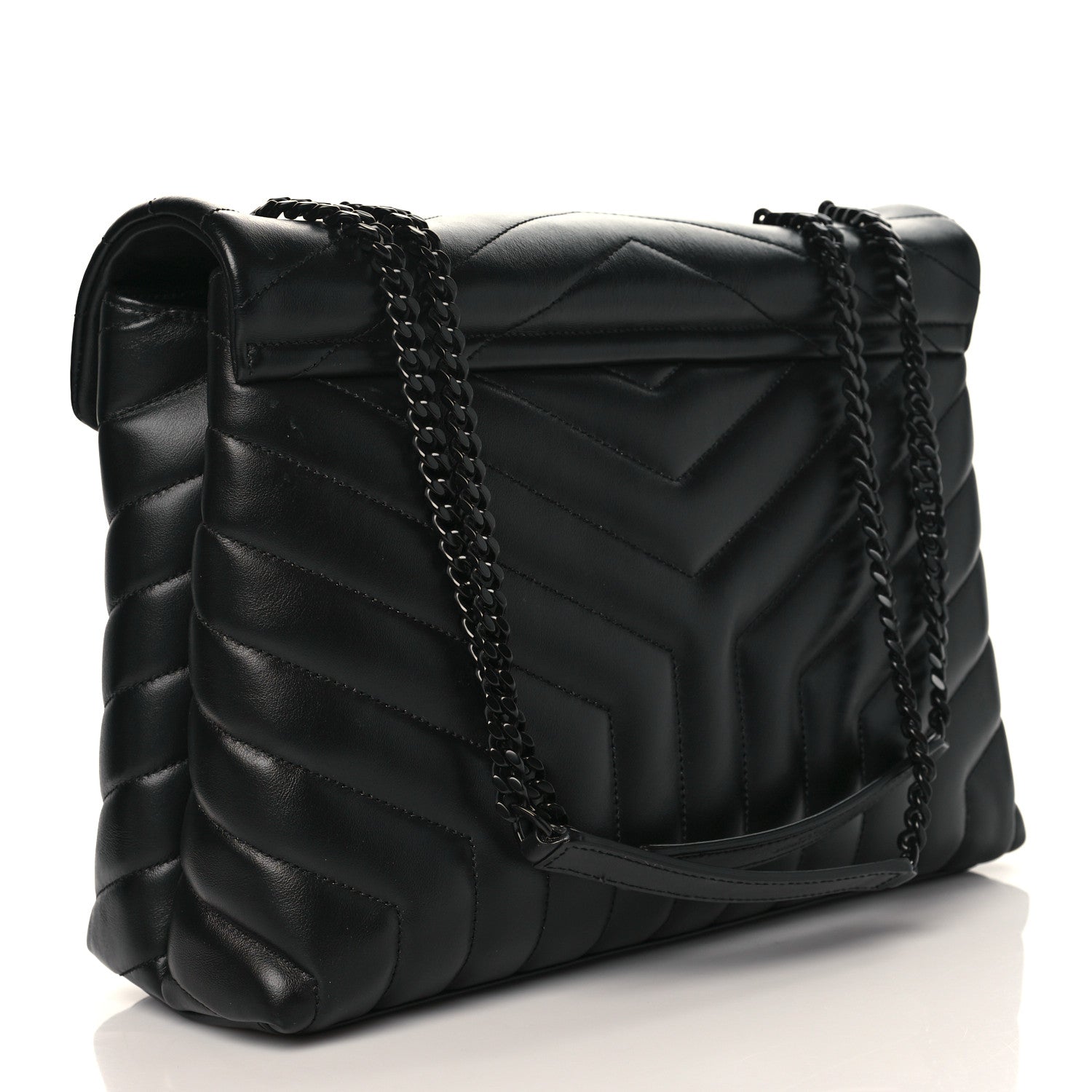 Saint Laurent Calfskin Y Quilted Monogram Monochrome Medium Loulou Chain Satchel Black 3 of 10