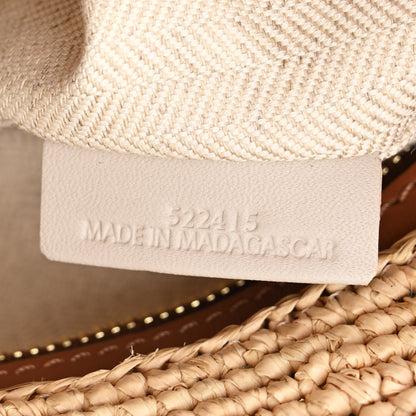 Loewe Calfskin Raffia Paulas Ibiza Pochette Bag Natural Tan 7 of 12