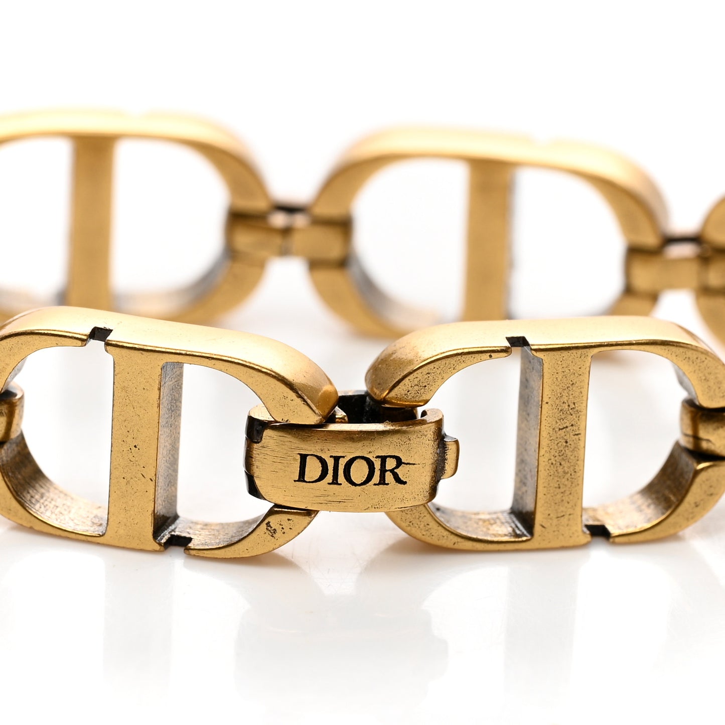 Metal CD Chain Bracelet Gold