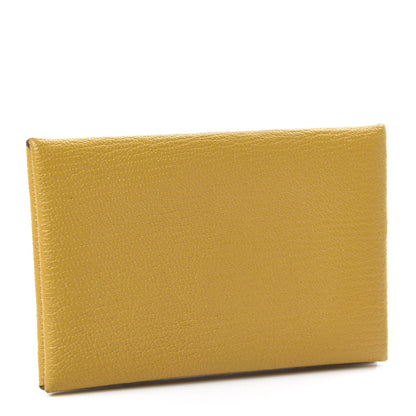 Hermes Chevre Mysore Calvi Card Case Jaune Ambre 3 of 7