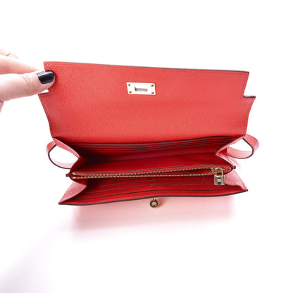 Hermes Epsom Kelly Longue Wallet Rose Jaipur 12 of 27