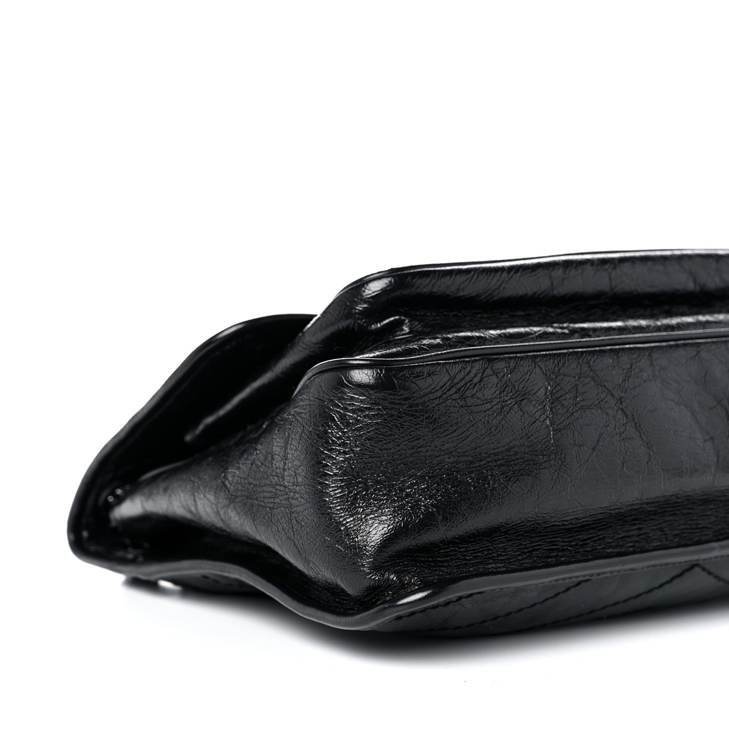 Saint Laurent Crinkled Calfskin Matelasse Monogram Medium Niki Chain Satchel Black 10 of 11