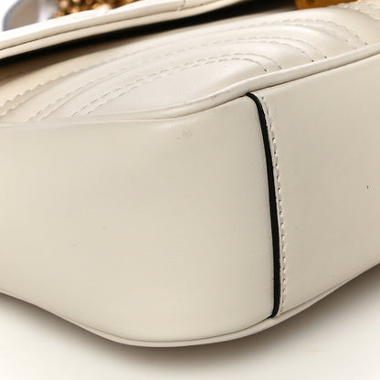 Gucci Calfskin Matelasse Mini GG Marmont Shoulder Bag White 12 of 21