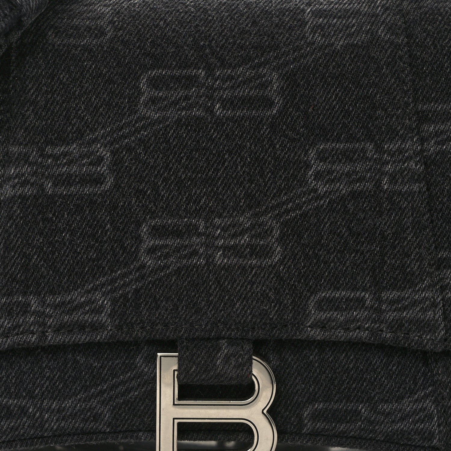 Balenciaga Denim BB Monogram Small Hourglass Top Handle Bag Black 8 of 13