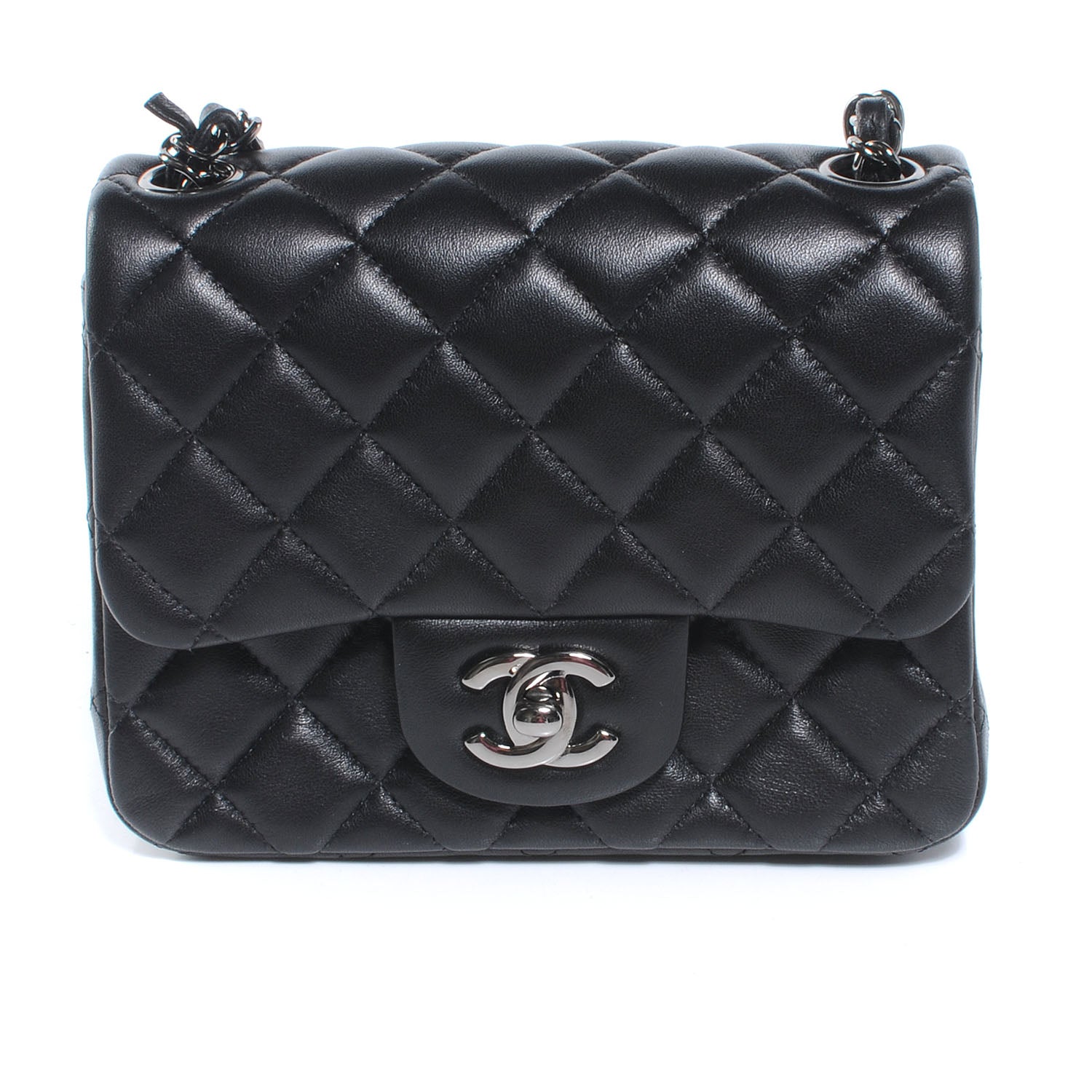 Chanel Lambskin Quilted Mini Square Flap Black 1 of 7