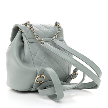 Chanel Lambskin Quilted Small Duma Drawstring Backpack Light Blue 3 of 11